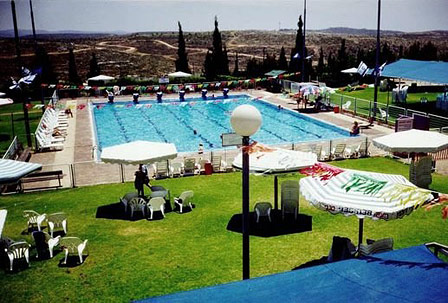 Swimming pool in illegal settlement.